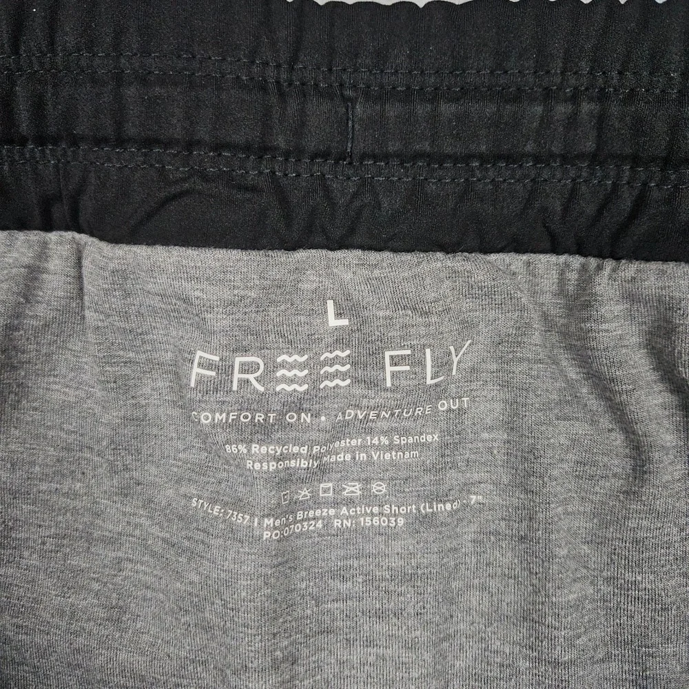 Free Fly Men Large Gray Shorts Breeze Active Camo Lined Athletic Gym Performance